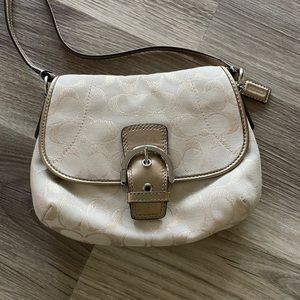 Coach Metallic Gold Soho Signature Flap Crossbody 47007